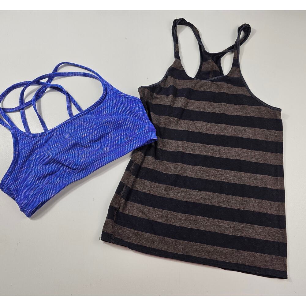 Lot of 2 Lululemon & athleta run cozy light tank and sports bra S Small (6 ?)